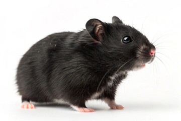 Fototapeta premium black bear hamster isolated on white background