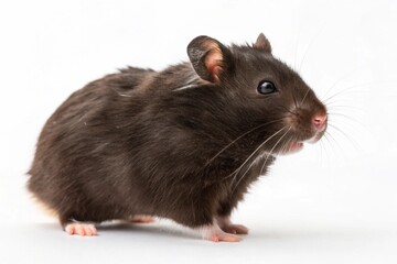 chocolate syrian hamster isolated on white background