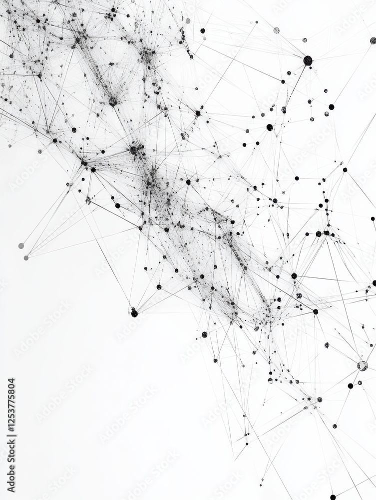 Poster extraordinary geometric abstract background with connected line and dots network and connection