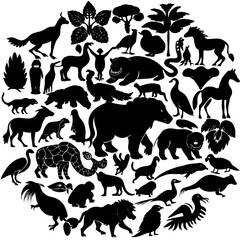 vector silhouettes of animals