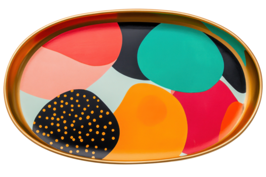 abstract pattern tray on a transparent background 