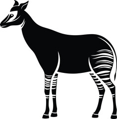 Okapi silhouette vector art, Okapi line art vector illustration, Okapi isolated vector icon design © Hai