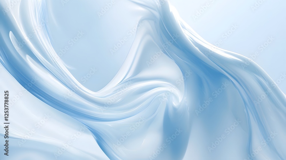 Fototapete elegant and serene fluid motion swirling pastel waves in a smooth satin texture creating a dreamy et