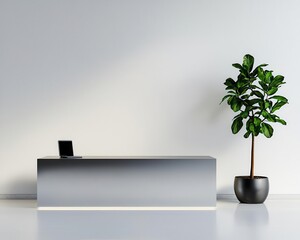 Stainless steel minimalist furniture in modern office