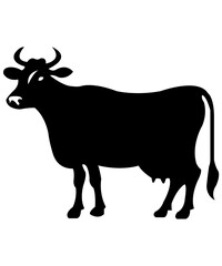 Cow clip art design on plain white transparent isolated background for card, shirt, hoodie, sweatshirt, apparel, card, tag, mug, icon, poster or badge