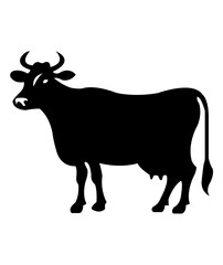 Cow clip art design on plain white transparent isolated background for card, shirt, hoodie, sweatshirt, apparel, card, tag, mug, icon, poster or badge