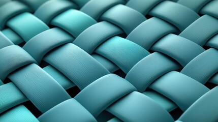 Obraz premium Close-up woven teal texture background, abstract design element