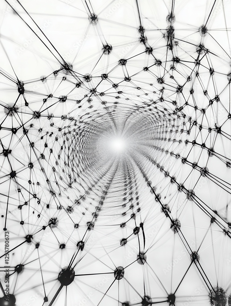 Poster extraordinary geometric abstract background with connected line and dots network and connection