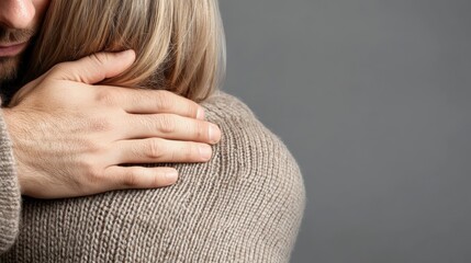 Woman in tears embraced by a man offering comfort powerful imagery representing love care and the importance of emotional support