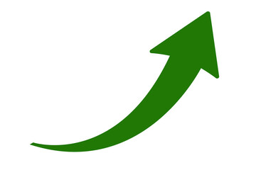 green curved arrow on transparent background graph png file type for your apps, website, web, UI, logo, designs