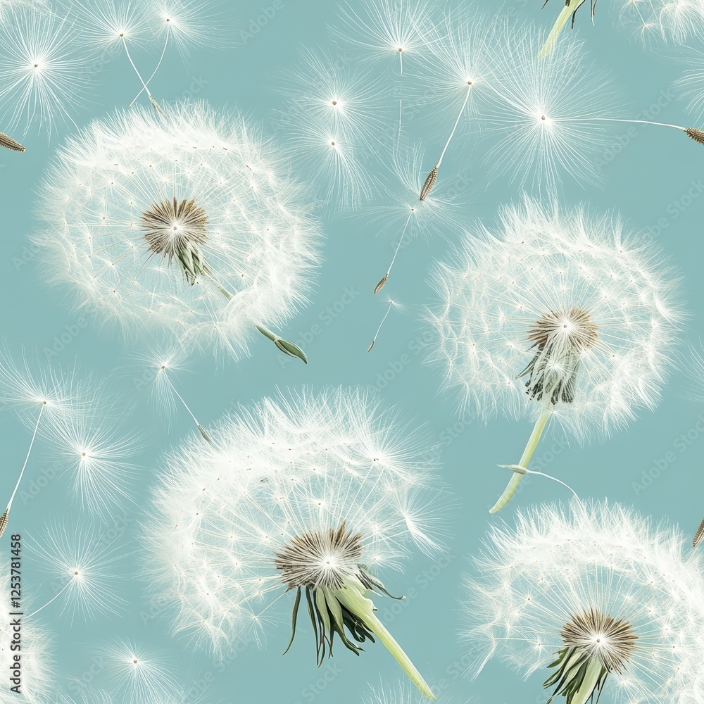Poster delicate dandelion textures with soft background and upscaled detail for natural decor and design us