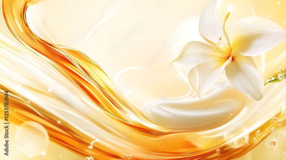 Aufkleber exquisite and captivating close up image of a delicate white flower bloom with soft golden hued ligh