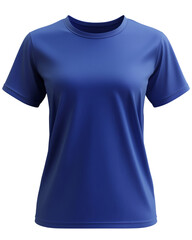 Women's Blue t-shirt mockup with transparent background for easy customization