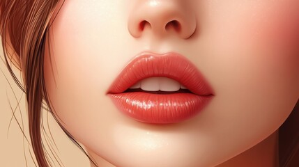 Fototapeta premium skin care for the beautiful woman s face woman portrait with plump lips and long eyelashes cosmetics for facial treatments and manicures on hands face lif