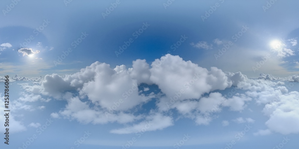 Aufkleber sky part of panorama with clouds, without ground - equirectangular 360 degree landscape