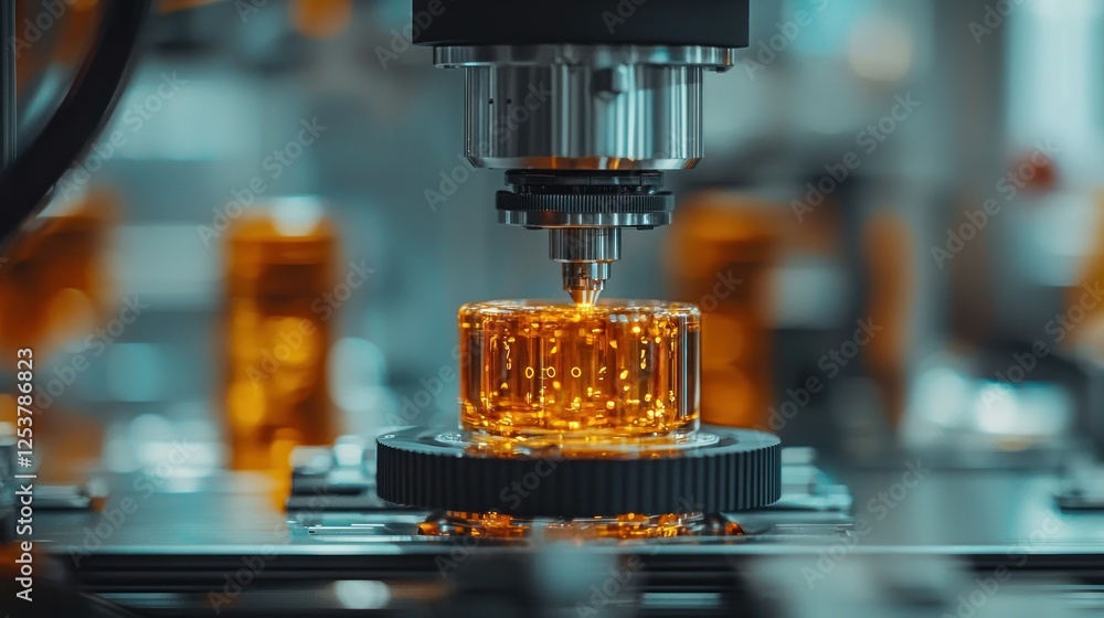 Poster precision machining automated drill processes component