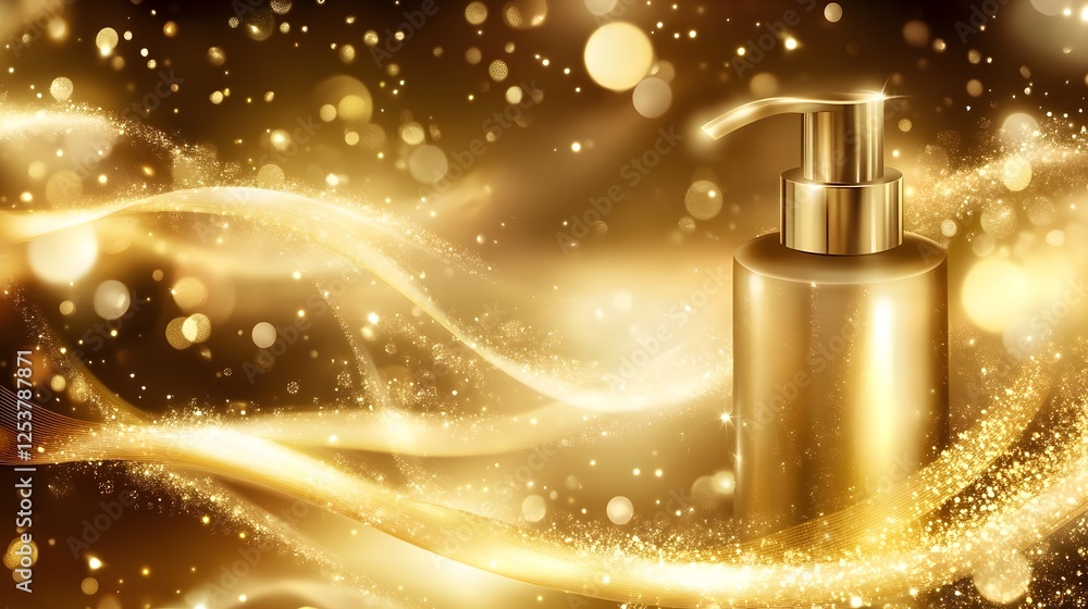Poster luxurious golden glow radiant shimmer and sparkle in sophisticated elegance opulent lavish and extra