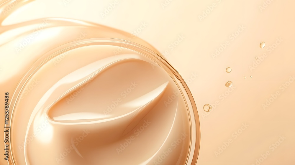 Poster Mesmerizing abstract background with smooth creamy swirls of glowing golden light creating a serene soothing and elegant flowing texture  Minimalist modern and simplistic design with a tranquil