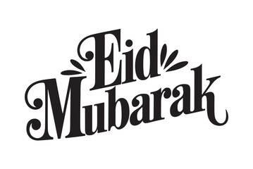 Eid Mubarak greeting text celebrating the joy of the muslim festival. Eid Mubarak calligraphic design. Vector illustration