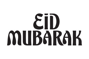 Eid Mubarak greeting text celebrating the joy of the muslim festival. Eid Mubarak calligraphic design. Vector illustration