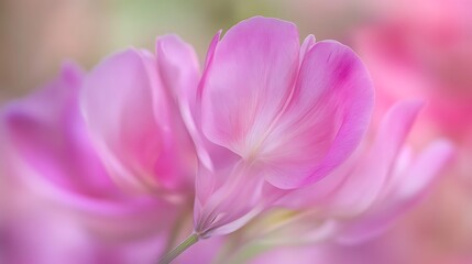 Obraz premium Pink flowers, soft focus, garden, spring