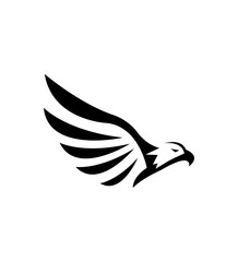 Fototapeta premium Stylized Eagle Wings Logo Design Black, White, Bird, Freedom, Power