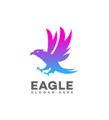 Abstract Gradient Eagle Logo Design, Powerful Bird Symbol