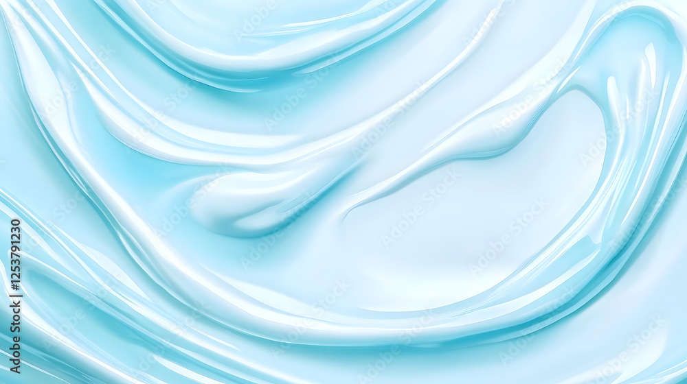 Poster Mesmerizing Turquoise Fluid Waves   Graceful Abstract Motion Backdrop  This captivating abstract image features a smooth flowing and dynamic pattern of turquoise and blue tones