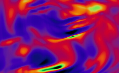 Heat map abstract gradient background. Neon blue and green with red and orange colors.