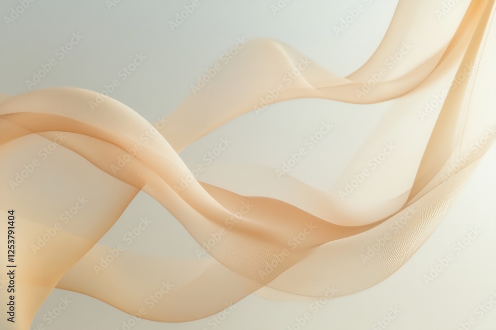 Leinwandbilder flowing abstract lines create a serene atmosphere with pastel tones and spacious design. generative 