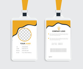 Modern Identity Card With Gradient Blue Navy Abstract Liquid