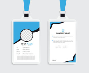 Modern Identity Card With Gradient Blue Navy Abstract Liquid