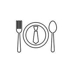 Business lunch, dinner icon Vector logo set flat