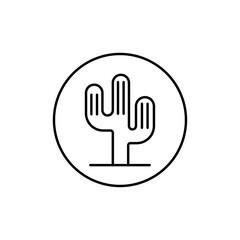 Cactus icon Vector logo set flat