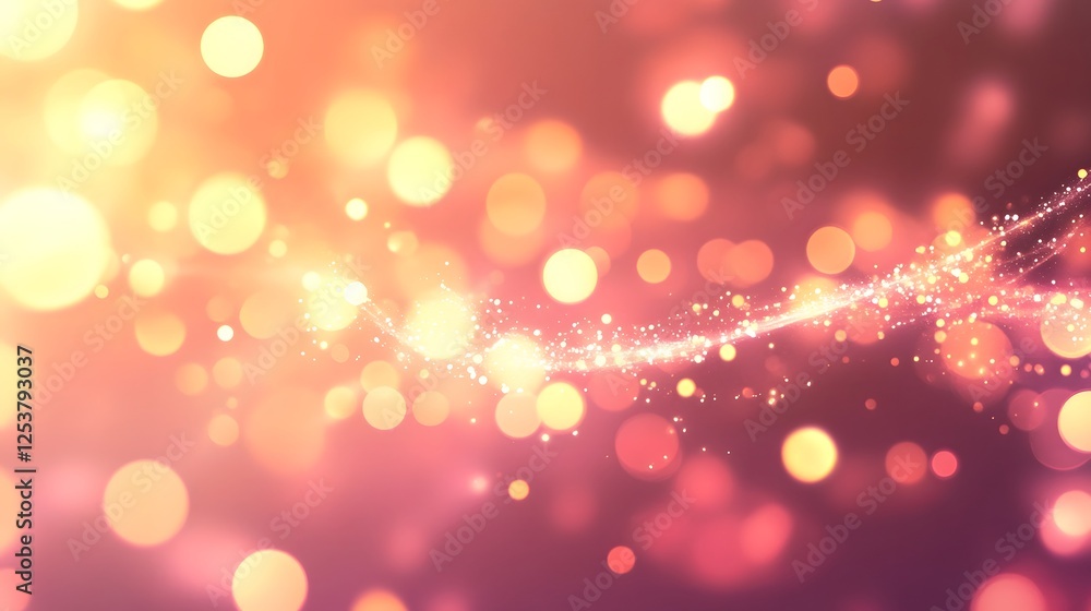 Poster Shimmering Celestial Sparkles   An enchanting abstract background featuring a dazzling display of glittering lights shimmering glitter and luminous bokeh effects