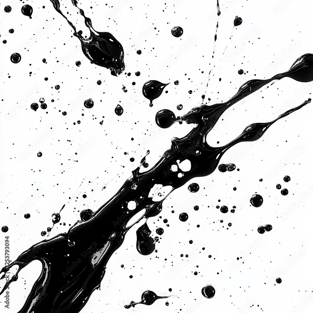 Poster abstract black slashes and splashes with unique textures ideal for backgrounds and artistic projects
