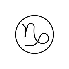 Capricorn zodiac sign icon Vector logo set flat