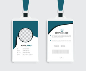 Modern Identity Card With Gradient Blue Navy Abstract Liquid