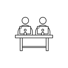 Coworking icon Vector logo set flat