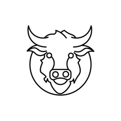 cow head icon Vector logo set flat