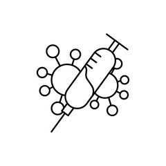 Covid 19 vaccine icon Vector logo set flat