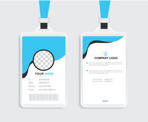 Modern Identity Card With Gradient Blue Navy Abstract Liquid