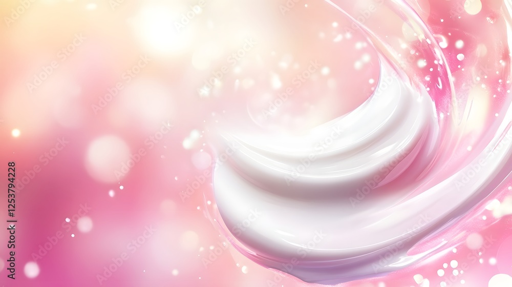 Poster soft and dreamy pastel gradient background with blurred bokeh lights creating an elegant and magical
