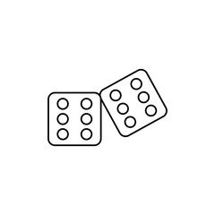 Dice Six Icon Vector logo set flat