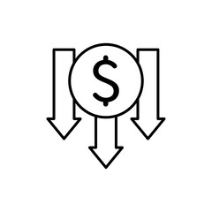 Economic Loss icon Vector logo set flat