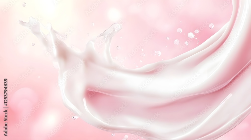 Fototapete soft ethereal pink gradient background with flowing drifting wispy forms creating a romantic feminin