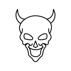 Evil skull icon Vector logo set flat