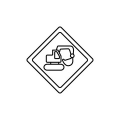 Excavator Icon Vector logo set flat