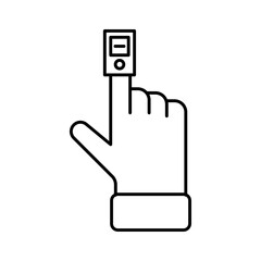 Fingertip pulse oximeter icon Vector logo set flat