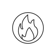 Flame fire icon Vector logo set flat